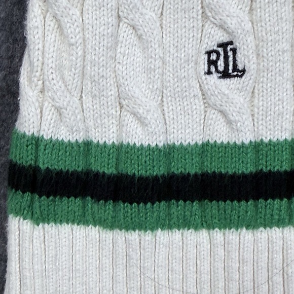 Lauren Ralph Lauren Cable Knit V Neck Sweater Womens M - Picture 6 of 11